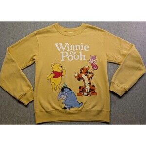 Disney Yellow Winnie The Pooh Sweatshirt EUC Size XS